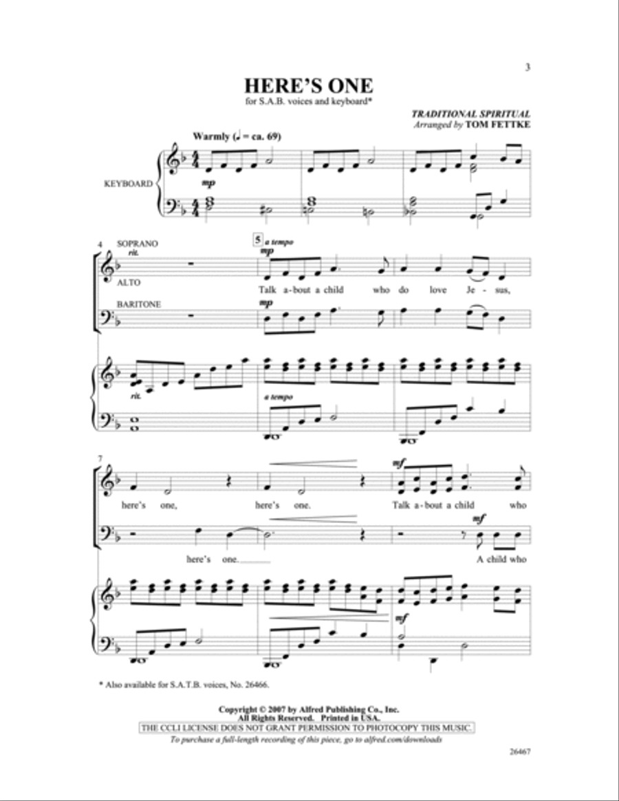 Here's One Here's One 3-Part scores gallery preview page 2