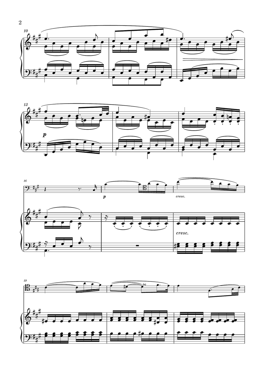 Sonata Pathetique (2nd Movement) - Adagio Cantabile for Cello and Piano String Orchestra scores gallery preview page 2