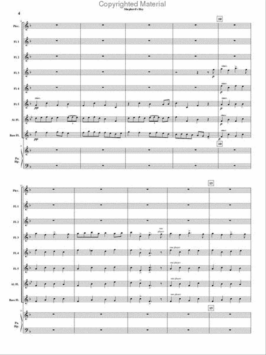 Shepherd's Hey Flute Choir scores gallery preview page 4