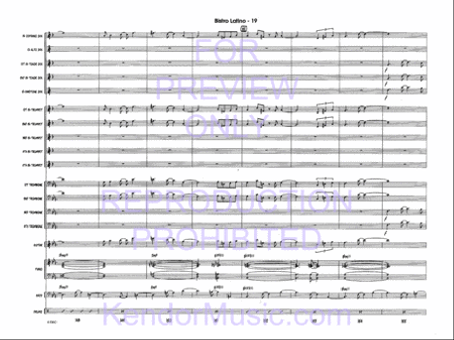 Bistro Latino (Full Score) Jazz Ensemble scores gallery preview page 21