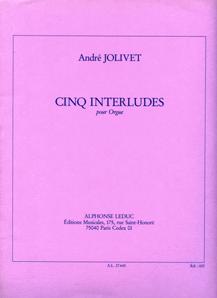 Book cover for 5 Interludes (organ)