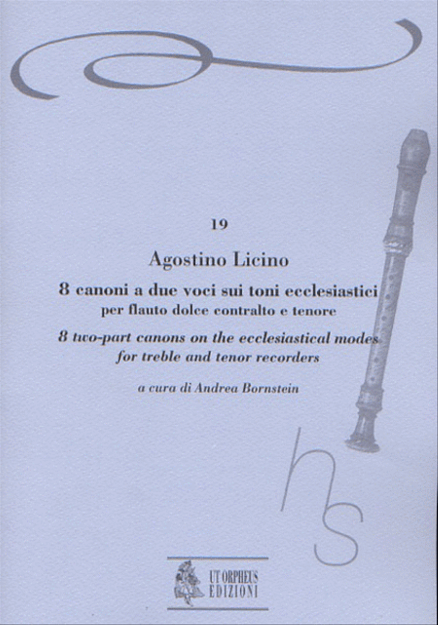 8 two-part Canons on the Ecclesiastical Modes (Venezia 1545/46) for Treble and Tenor Recorders Tenor Recorder scores gallery preview page 1