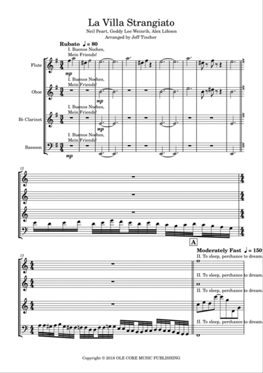 La Villa Strangiato La Villa Strangiato Woodwind Quartet scores gallery preview page 2