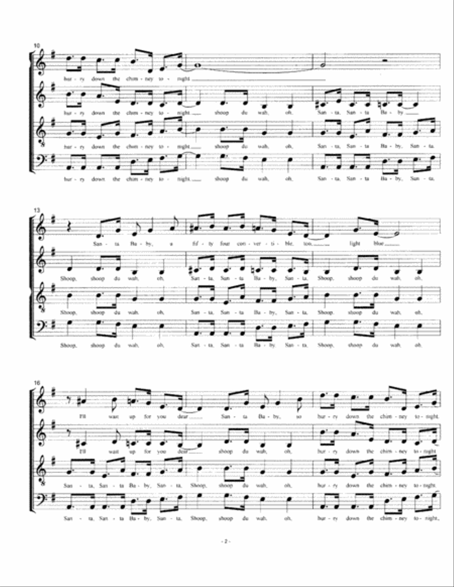 Santa Baby 4-Part scores gallery preview page 2