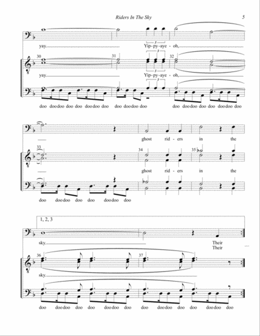 (ghost) Riders In The Sky (a Cowboy Legend) TTBB scores gallery preview page 5