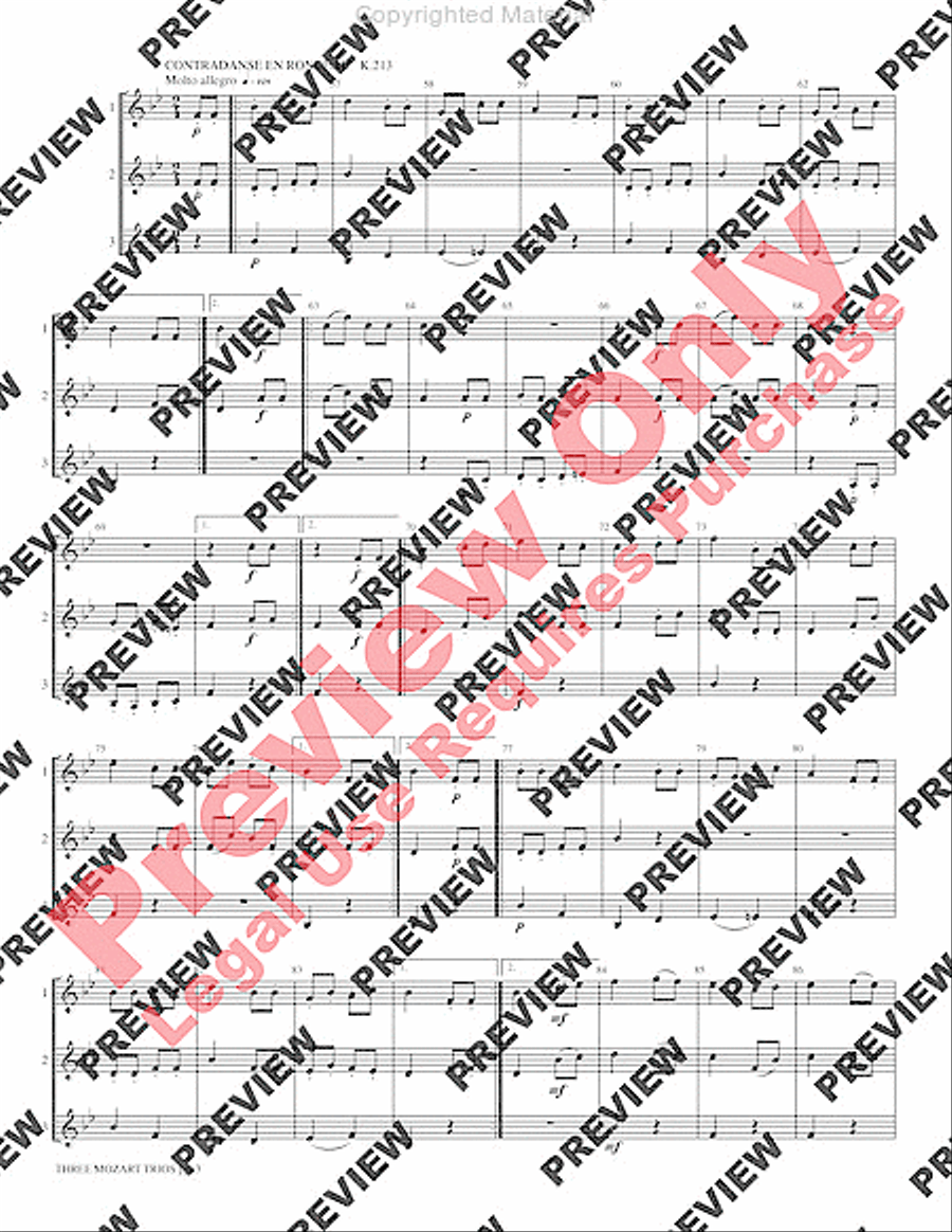Three Mozart Trios Brass Trio scores gallery preview page 5