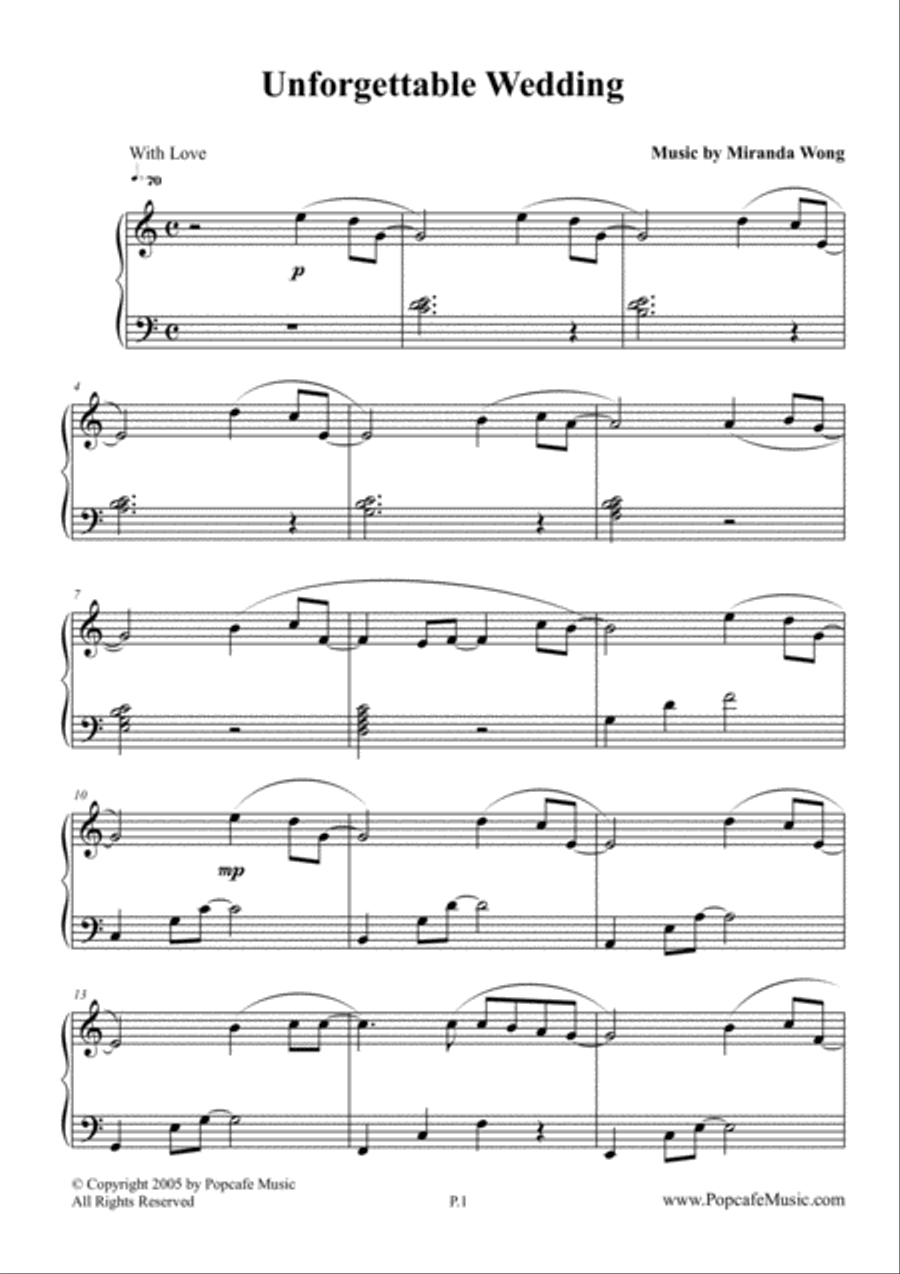 Unforgettable Wedding - Romantic Wedding Music Piano Solo scores gallery preview page 2
