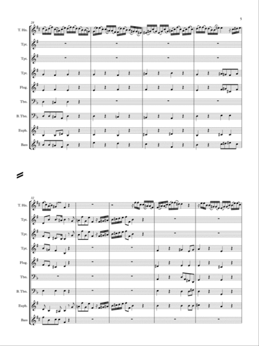 Concerto for Oboe (Solo for Horn in Eb/F) Brass Ensemble scores gallery preview page 5