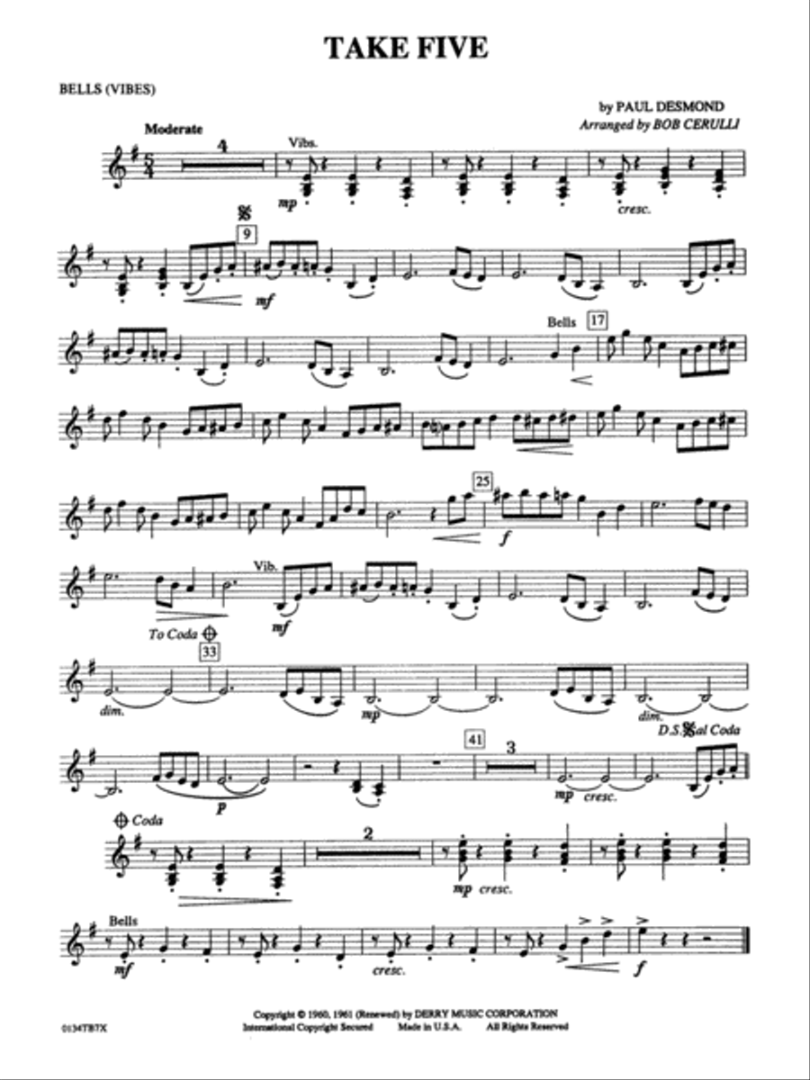 Take Five: Bells Full Orchestra scores gallery preview page 1