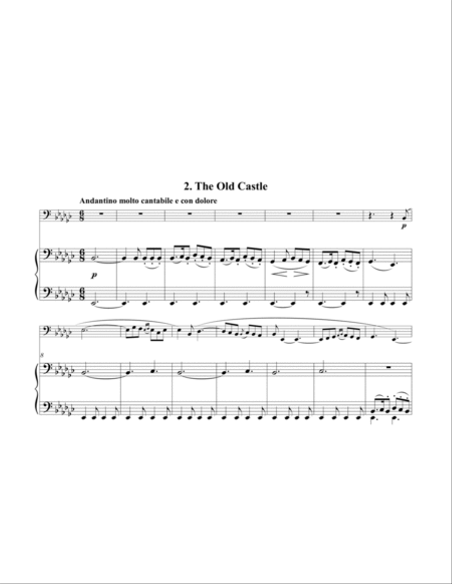 Pictures At An Exhibition for Tuba or Bass Trombone and Piano Bass Trombone scores gallery preview page 10