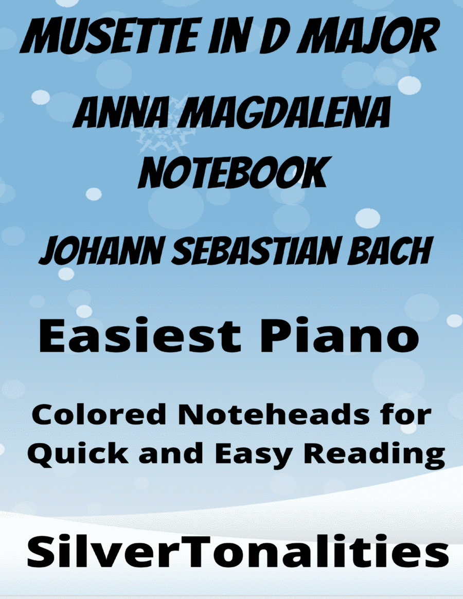 Musette in D Major Beginner Piano Sheet Music with Colored Notation Piano Method scores gallery preview page 1