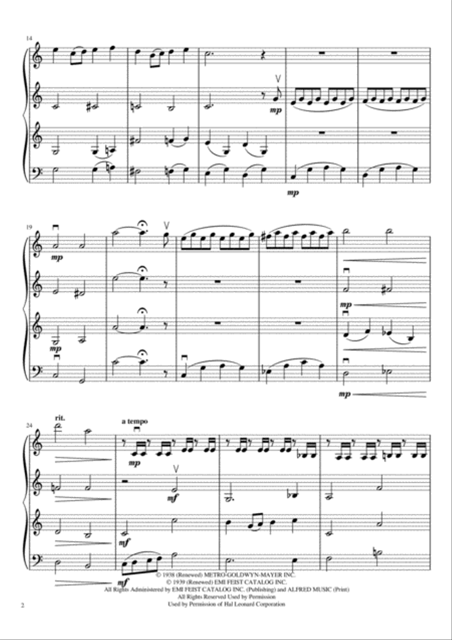 Over The Rainbow String Quartet scores gallery preview page 3
