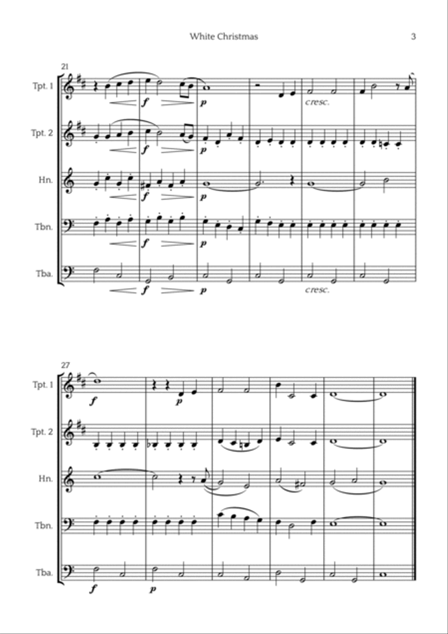 White Christmas Brass Quintet scores gallery preview page 3