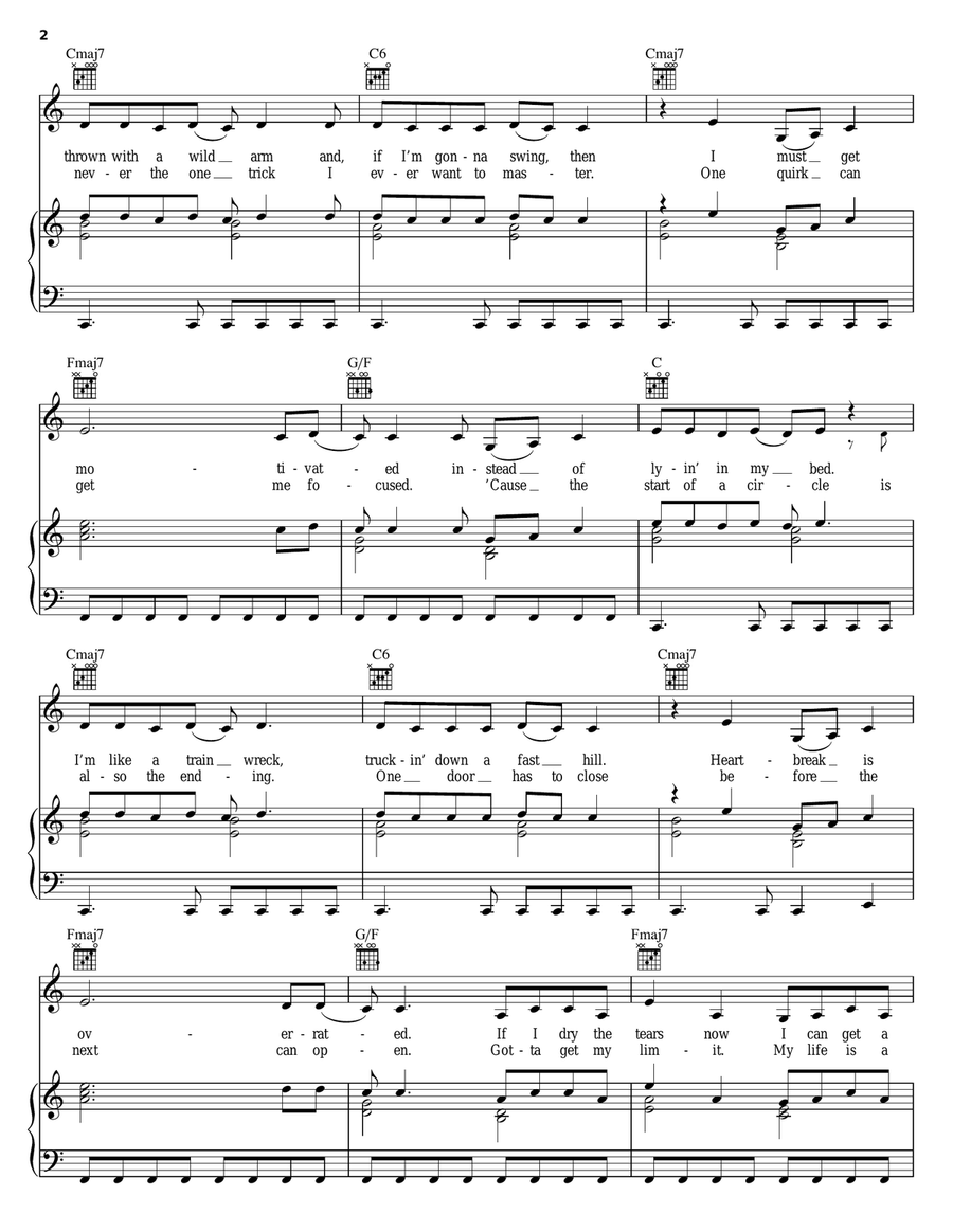 Walkin' 'Round In A Circle Piano, Vocal, Guitar scores gallery preview page 2