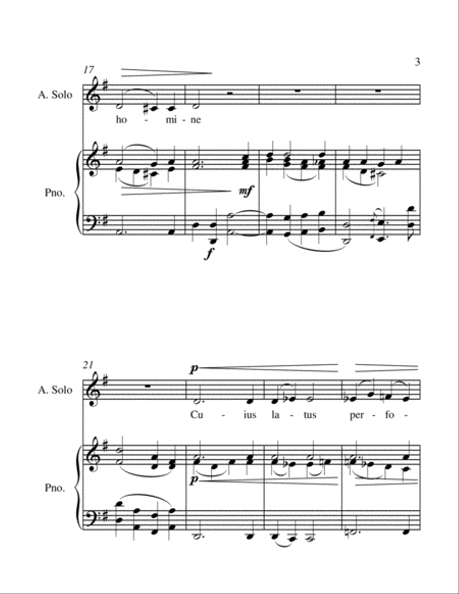Ave Verum Corpus Alto Voice and Piano - Intermediate level Alto Voice scores gallery preview page 3