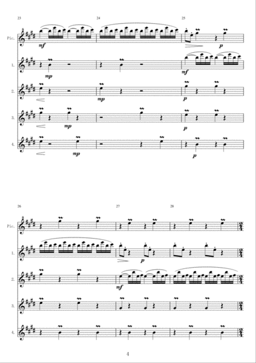 <Piccolo/Flute Quintet> La Primavera 1st Mov. from 