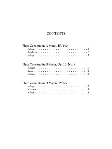 Vivaldi Flute Concerti in D Major (RV429); G Major (RV435); A Minor (RV440) image number null