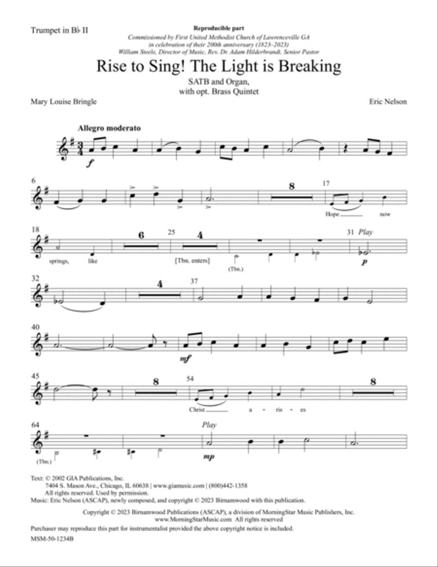 Rise to Sing! The Light is Breaking Choir scores gallery preview page 6
