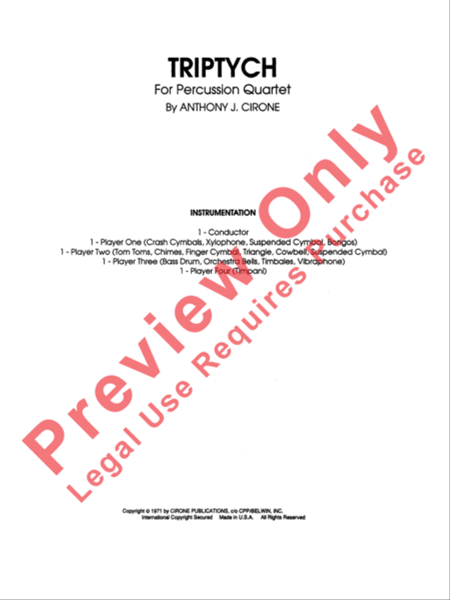 Triptych Percussion Ensemble scores gallery preview page 2
