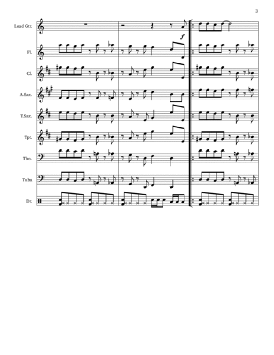Sunshine Of Your Love Sunshine Of Your Love Marching Band scores gallery preview page 3