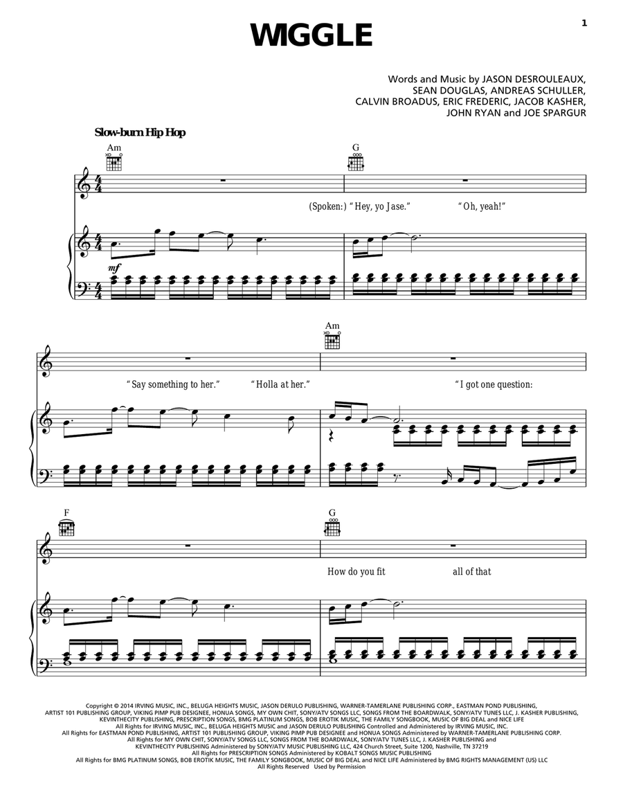 Wiggle Piano, Vocal, Guitar scores gallery preview page 1