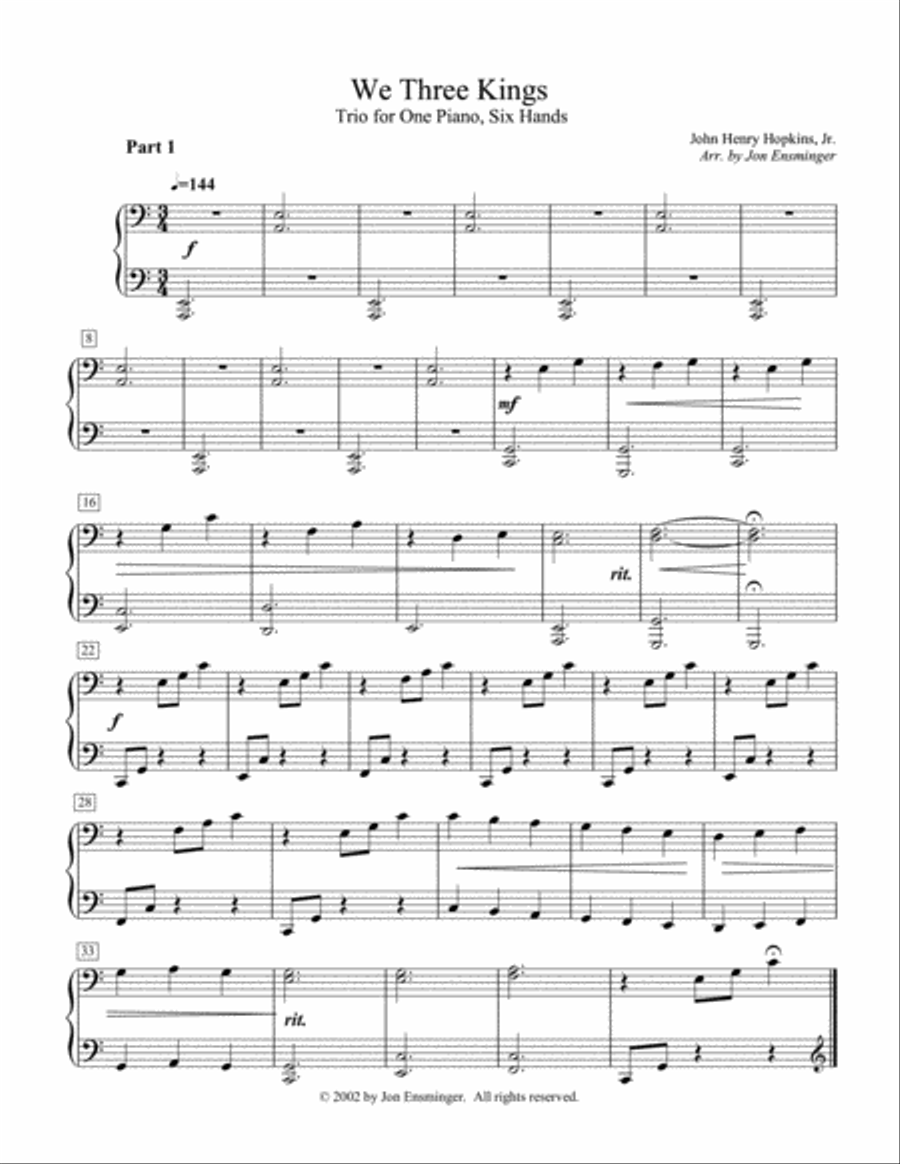 We Three Kings Small Ensemble scores gallery preview page 1