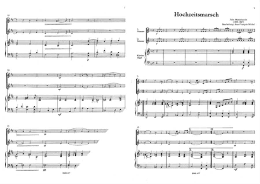 Ave Verum (Mozart) / Trumpet Tune (Purcell) / Hochzeitsmarsch (Mendelssohn) Brass Ensemble scores gallery preview page 4