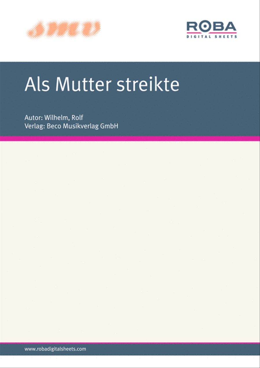 Als Mutter Streikte Piano Solo scores gallery preview page 1