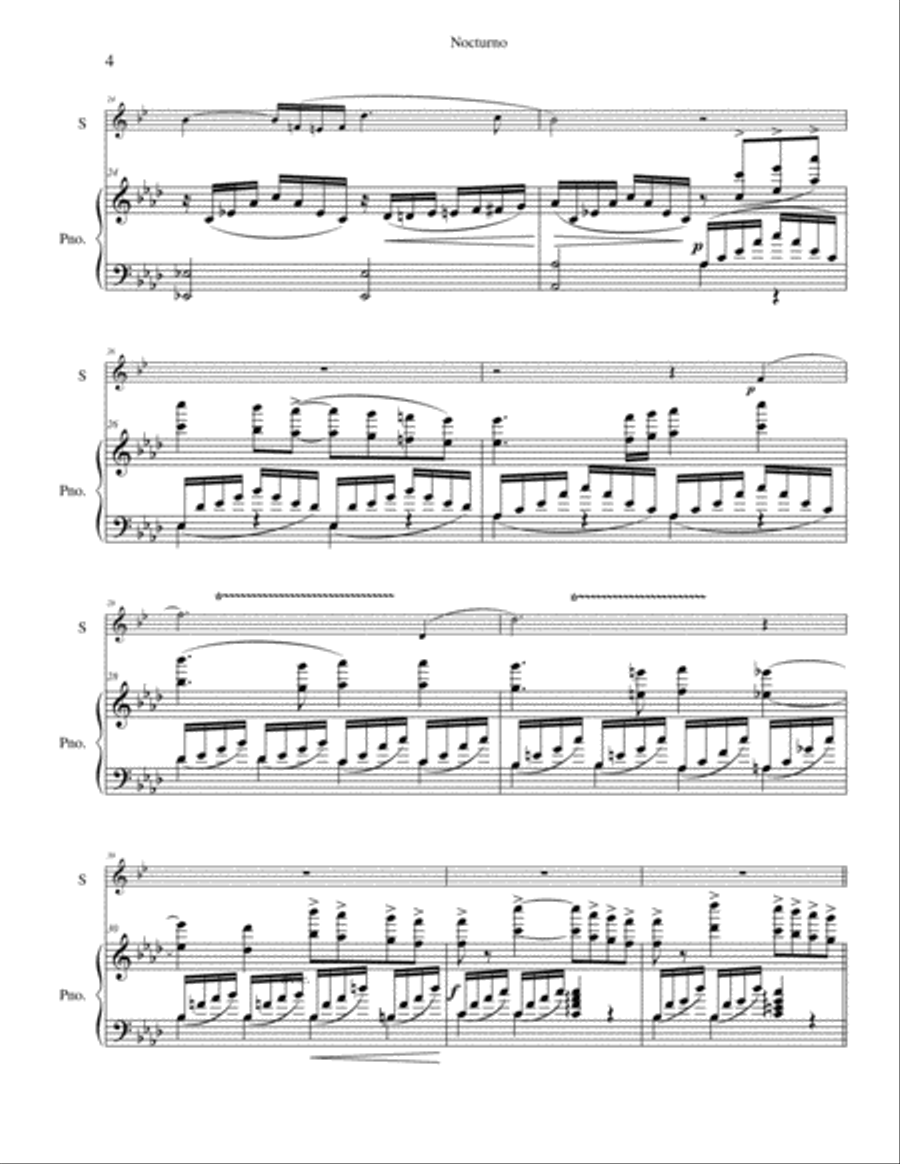 Nocturno, Op. 7 Nocturno, Op. 7 Bass Clarinet scores gallery preview page 4