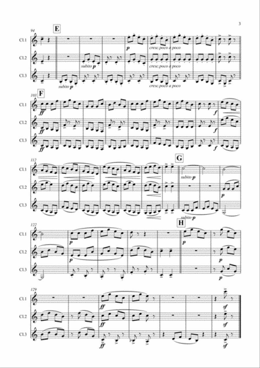 Bobby Shaftoe: Tyneside Songs - clarinet trio Clarinet Trio scores gallery preview page 3