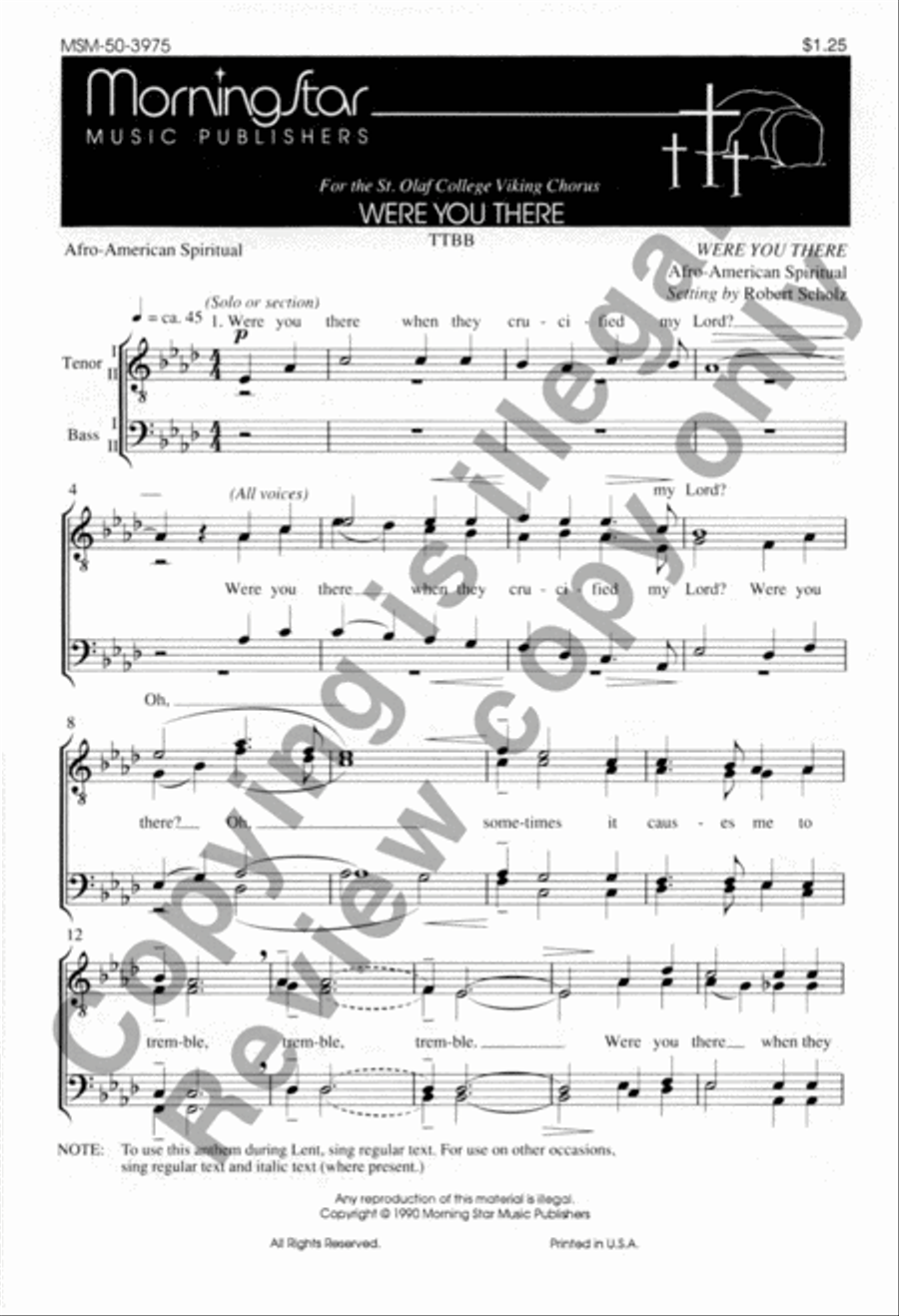 Were You There TTBB scores gallery preview page 2