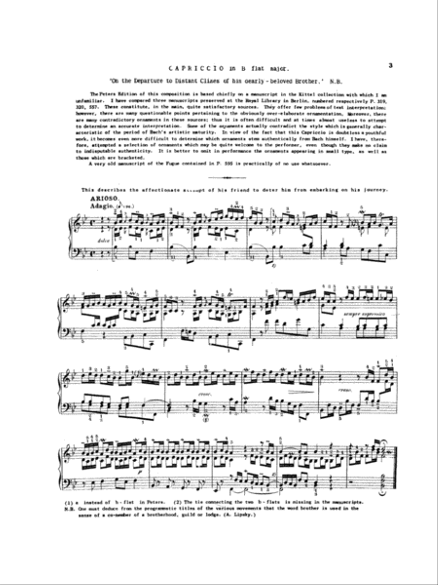 Bach: Cappriccio on the Departure of His Dearly Beloved Brother Piano Solo scores gallery preview page 3