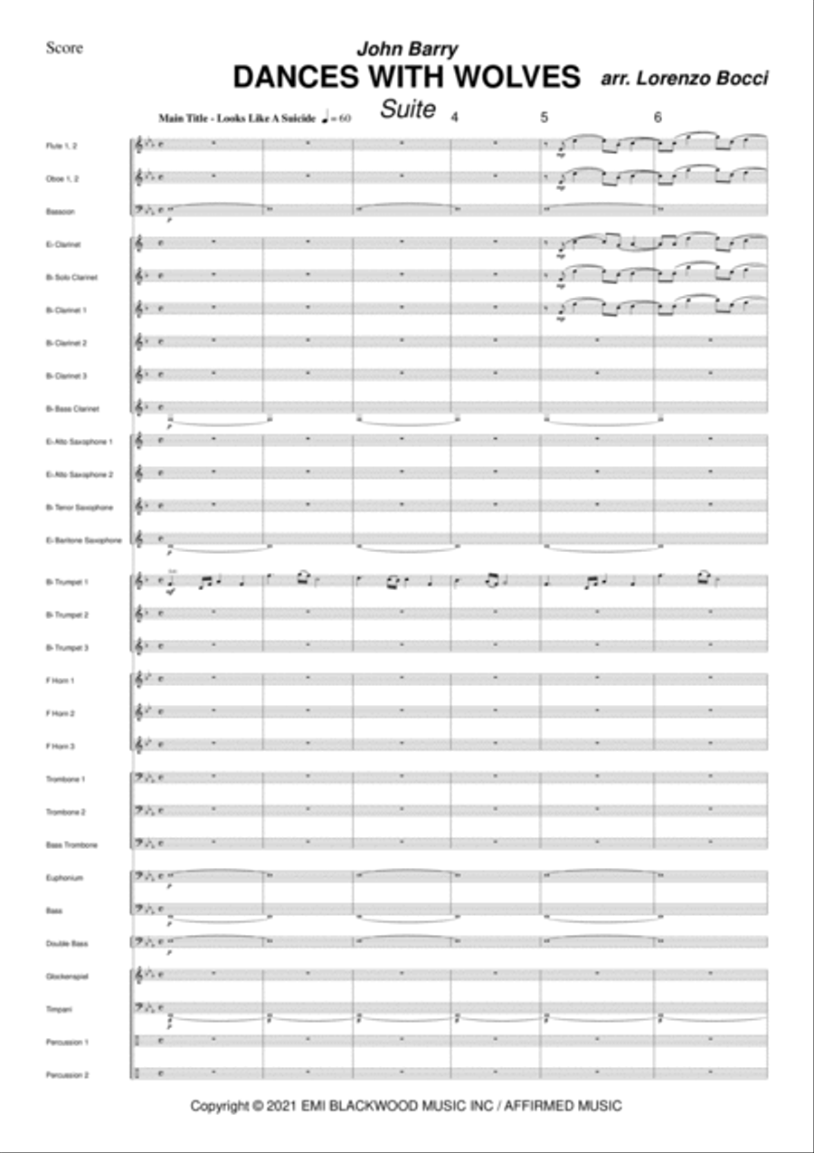 Dances With Wolves Suite Concert Band scores gallery preview page 3