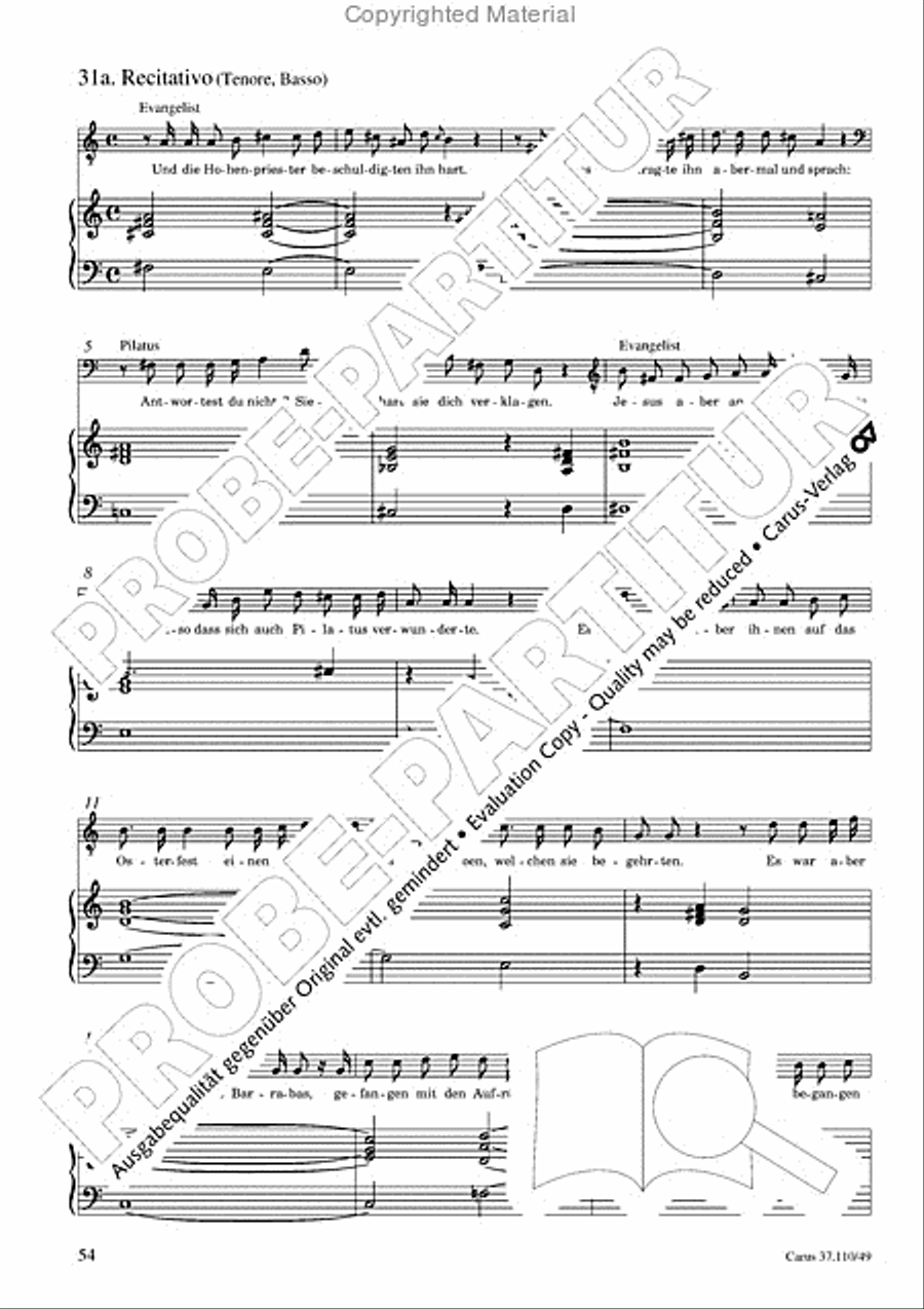Markuspassion. Werkausgabe Reihe 1, Bd. 7 (Homilius) Organ scores gallery preview page 55
