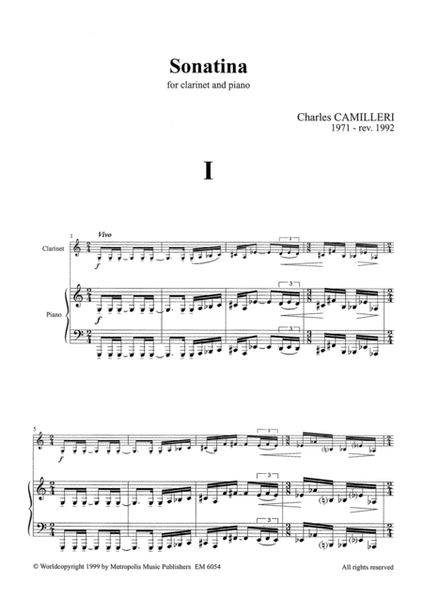 Sonatina for Clarinet and Piano