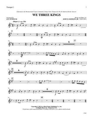 Book cover for We Three Kings: 1st B-flat Trumpet
