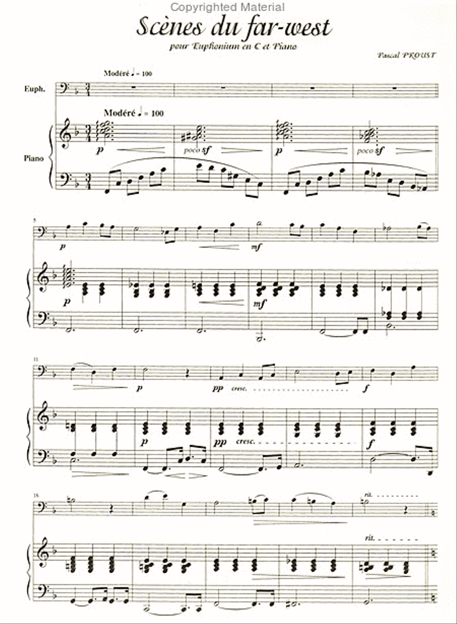 Scènes du Far-West, pour tuba, euphonium, saxhorns Euphonium scores gallery preview page 2