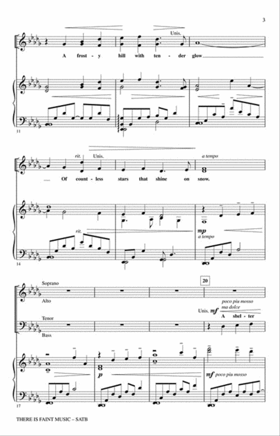 There Is Faint Music 4-Part scores gallery preview page 3