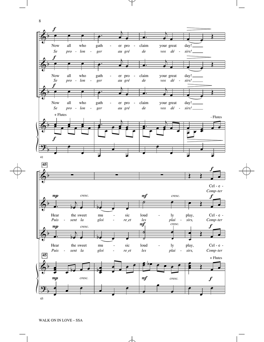 Walk On In Love (Parez Vos Fronts) (arr. Patrick M. Liebergen) SSA scores gallery preview page 6