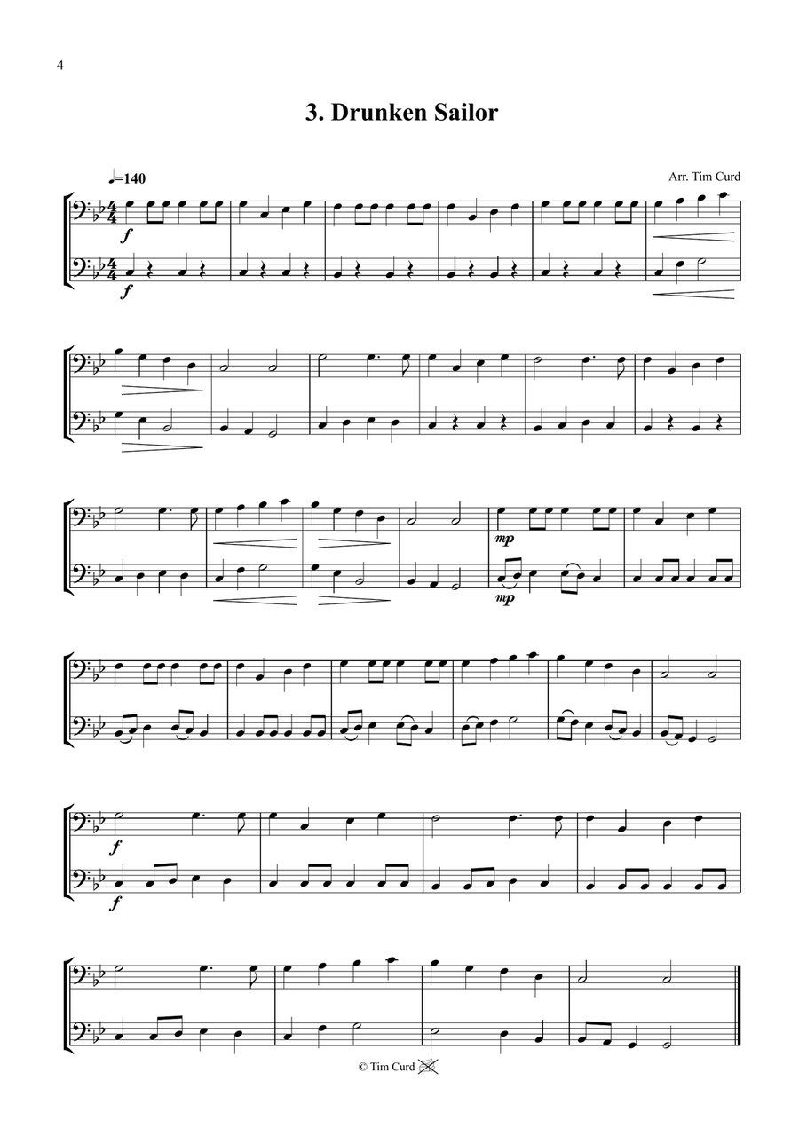 14 Fun Duets For Trombone Trombone Duet scores gallery preview page 4