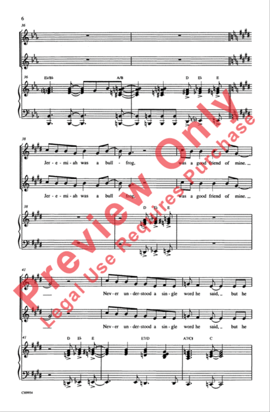Joy to the World (Jeremiah Was a Bullfrog) Unison Choir scores gallery preview page 6