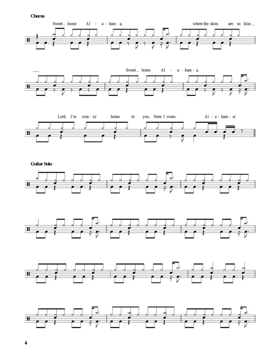 Sweet Home Alabama Sweet Home Alabama Percussion scores gallery preview page 4