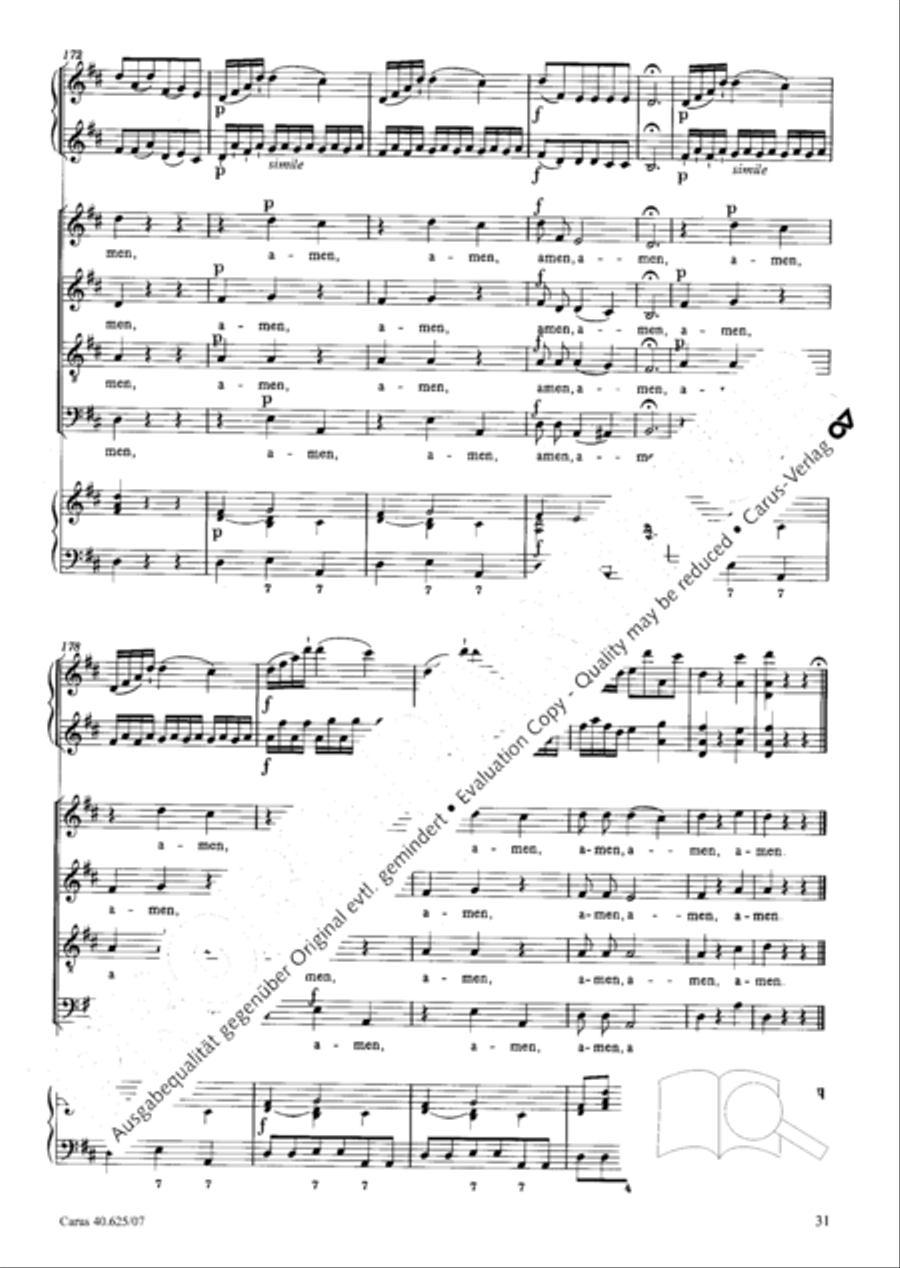 Missa brevis in D Major, K. 194 4-Part scores gallery preview page 32