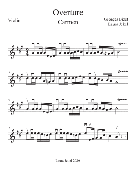 String Orchestra Arrangement of Carmen Overture by Bizet