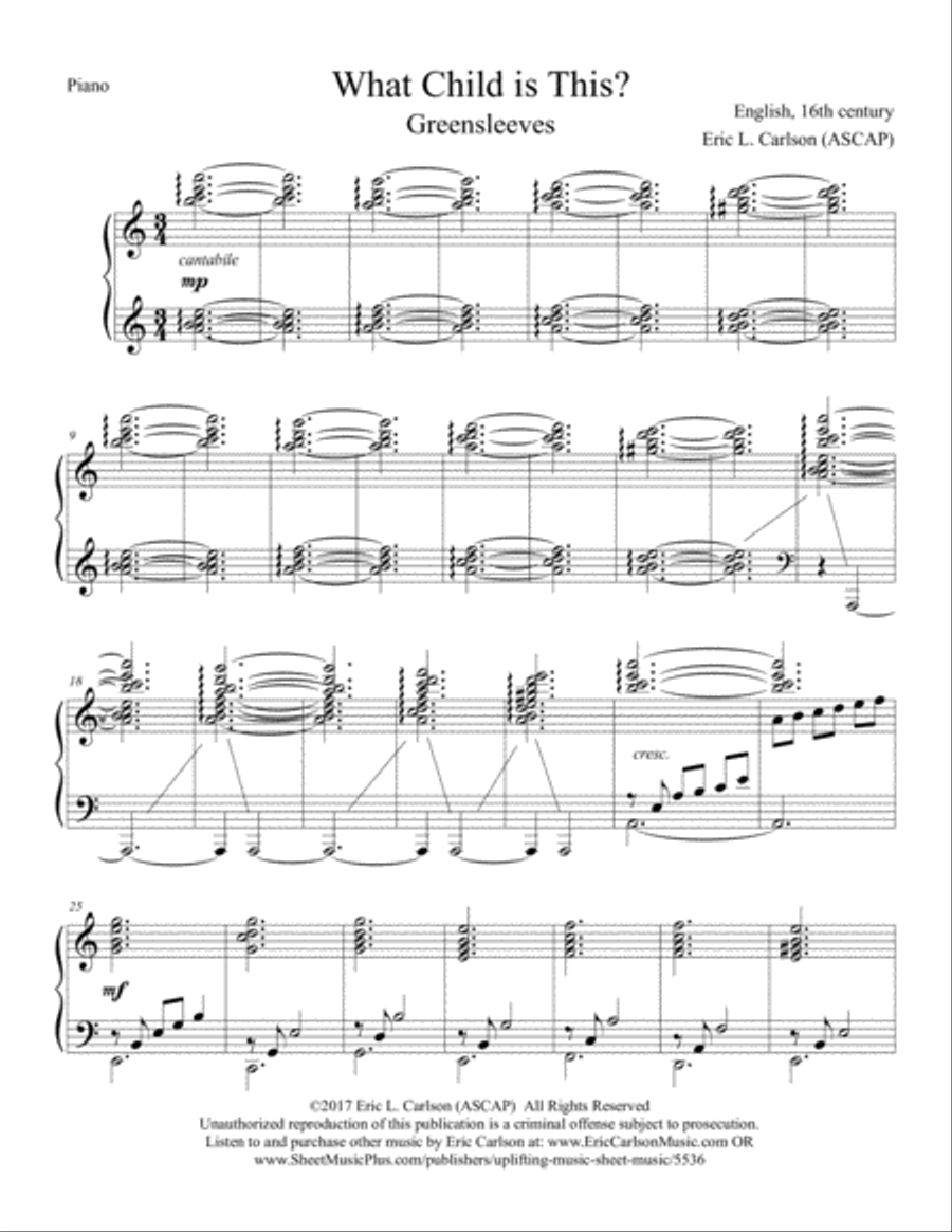 What Child Is This - Cello Solo with Piano Accompaniment Piano scores gallery preview page 2