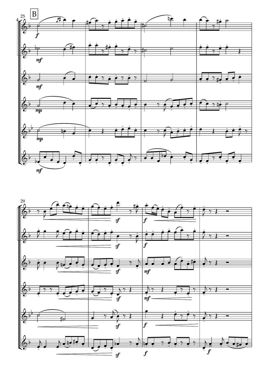 Tango for Flute Choir- Intermediate Flute Choir scores gallery preview page 5