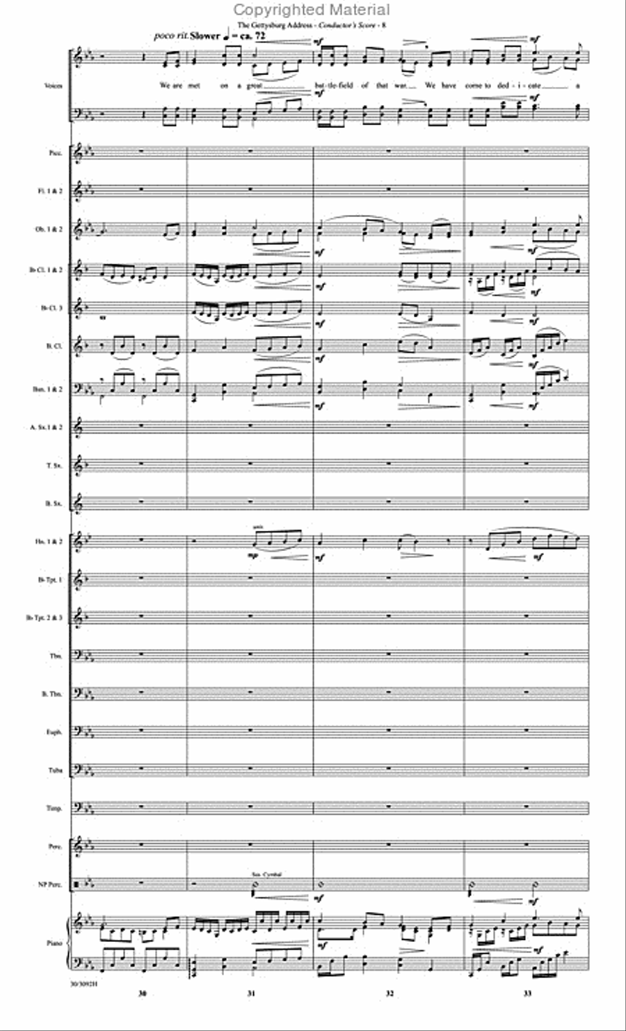 The Gettysburg Address - Wind Ensemble Score and Parts Concert Band scores gallery preview page 9