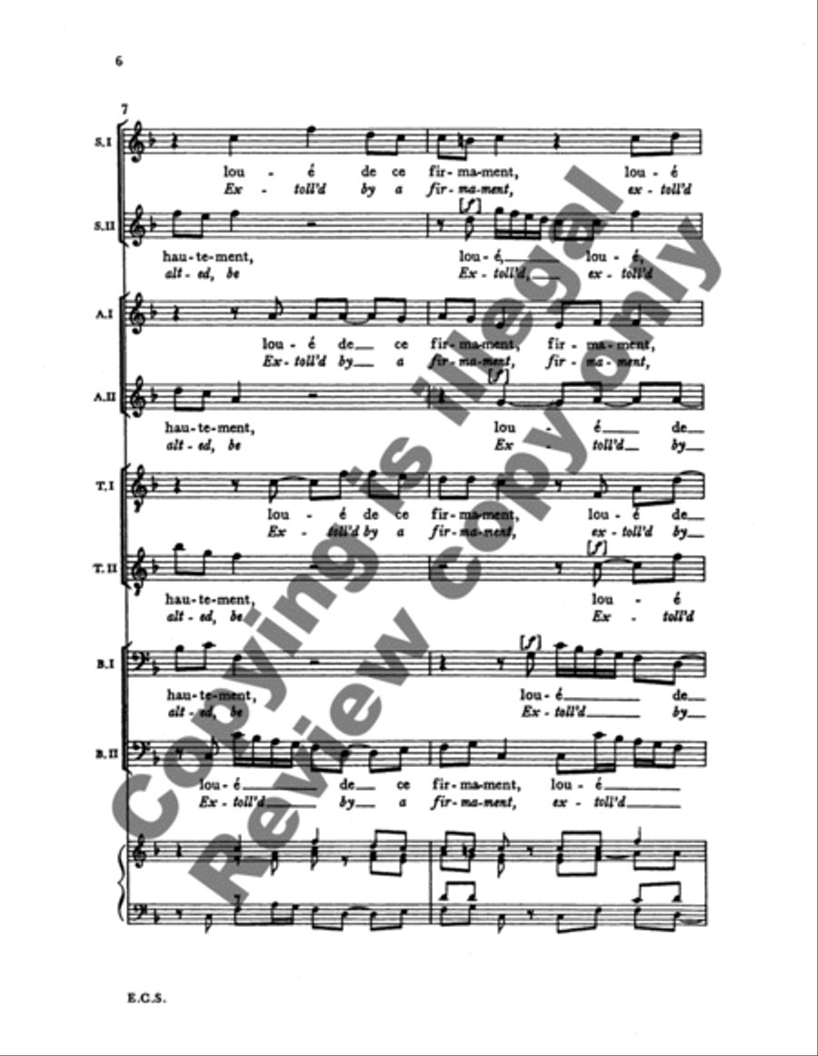 Psalm 150: Or soit loue l'Eternel (Now Praise the Lord) Divisi scores gallery preview page 11