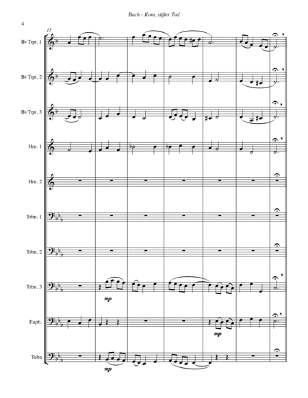 Kom, süßer Tod (Come Sweet Death) for 10-part Brass Ensemble image number null