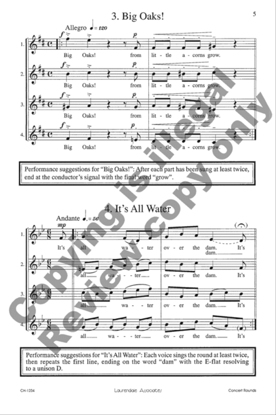 Concert Rounds on Old Sayings Unison Choir scores gallery preview page 5